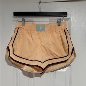 FP Movement by Free People Peach Athletic Shorts with Plum Trim